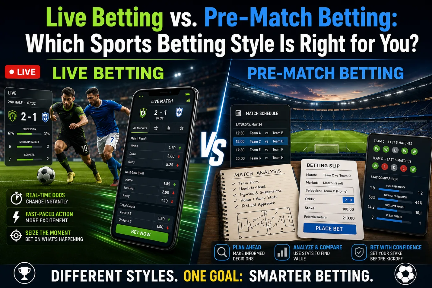 Live Betting vs. Pre-Match Betting: Which Sports Betting Style Is Right for You?